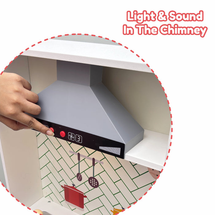 Open Ended Modern Kitchen Set with Lights & Sound -(12 Accessories included)-Pretend Play-Open Ended-Toycra