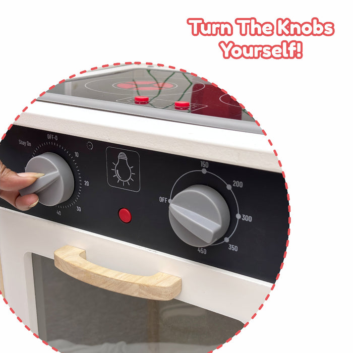 Open Ended Modern Kitchen Set with Lights & Sound -(12 Accessories included)-Pretend Play-Open Ended-Toycra