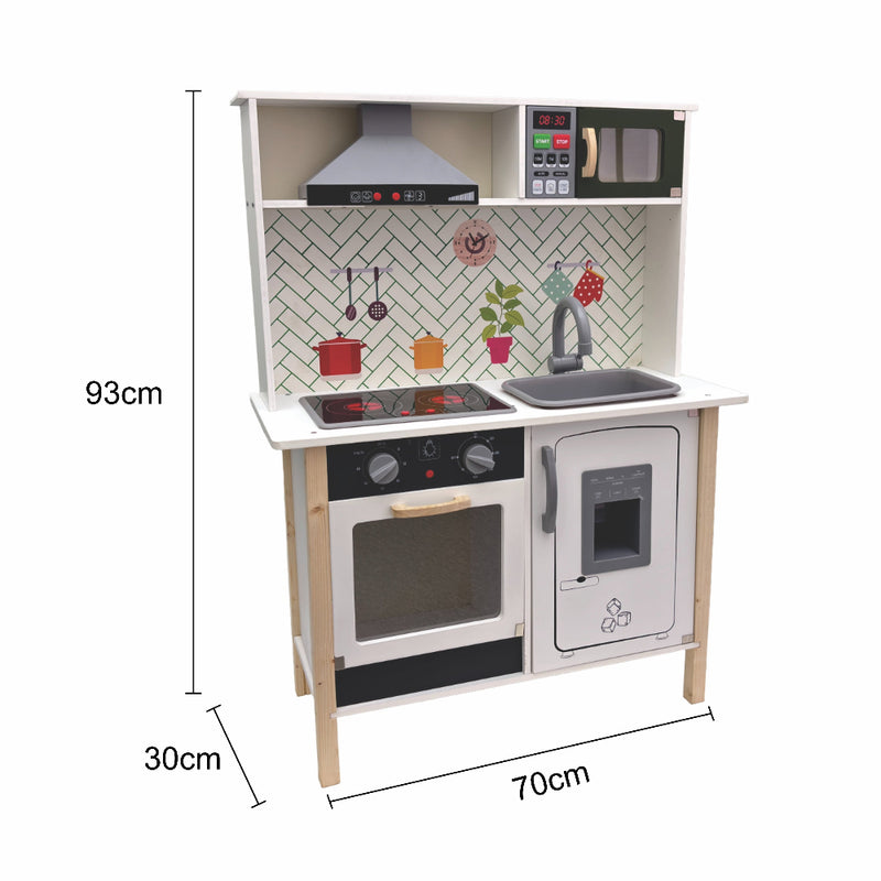 Open Ended Modern Kitchen Set with Lights & Sound -(12 Accessories included)
