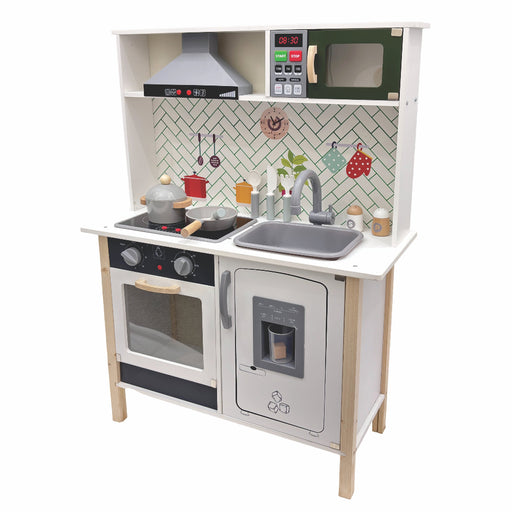 Open Ended Modern Kitchen Set with Lights & Sound -(12 Accessories included)-Pretend Play-Open Ended-Toycra