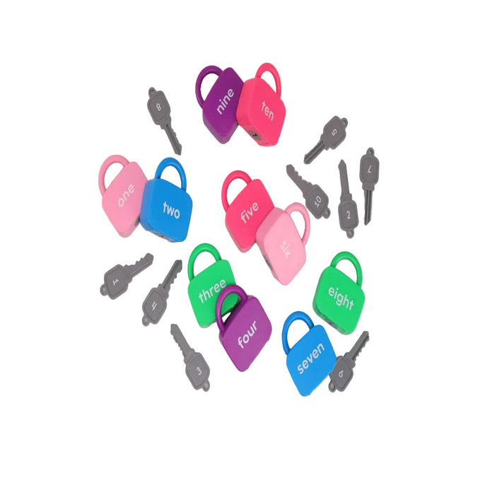 Open Ended Montessori Number Lock & Key Toy (20 pcs)-Learning & Education-Open Ended-Toycra