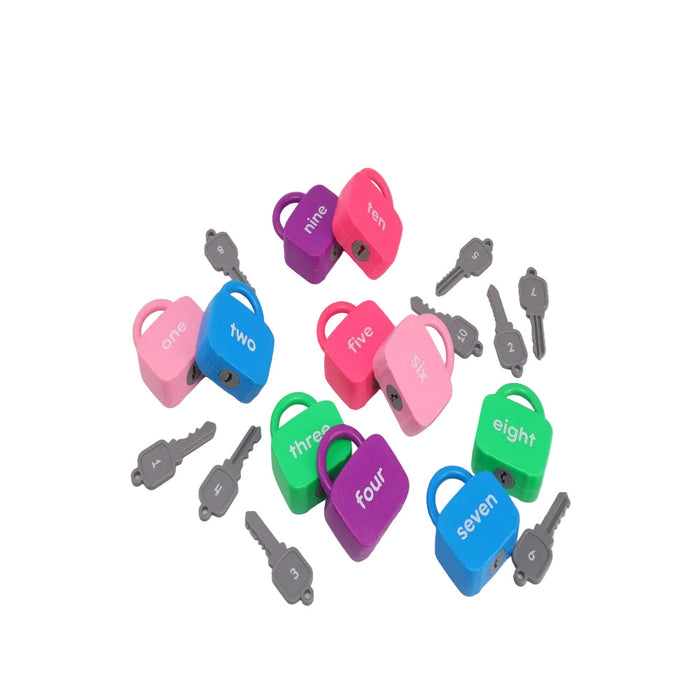 Open Ended Montessori Number Lock & Key Toy (20 pcs)-Learning & Education-Open Ended-Toycra