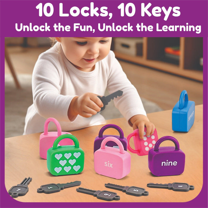 Open Ended Montessori Number Lock & Key Toy (20 pcs)-Learning & Education-Open Ended-Toycra