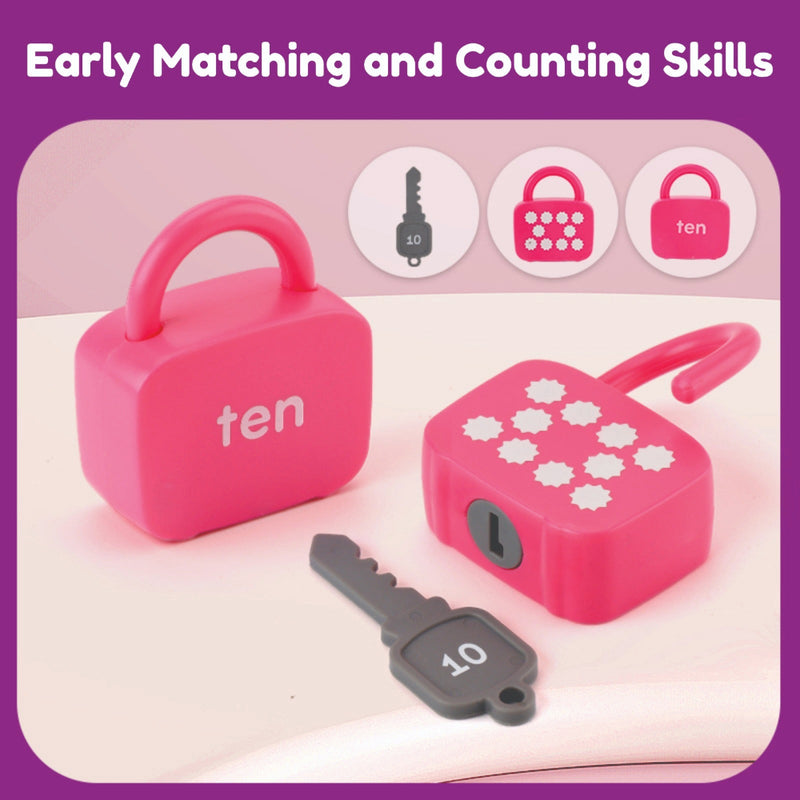 Open Ended Montessori Number Lock & Key Toy (20 pcs)-Learning & Education-Open Ended-Toycra