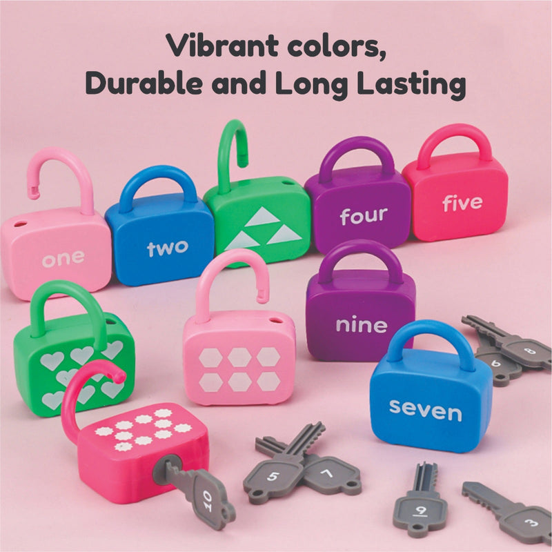 Open Ended Montessori Number Lock & Key Toy (20 pcs)-Learning & Education-Open Ended-Toycra