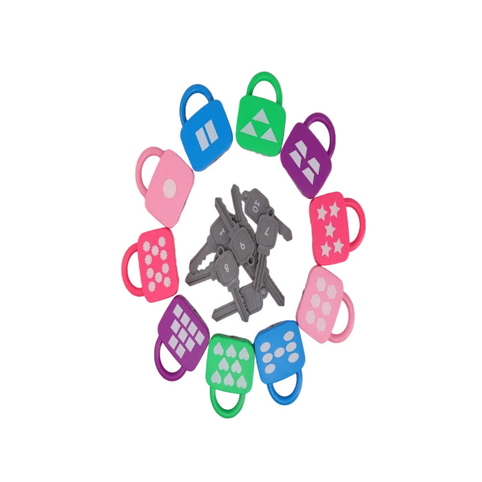 Open Ended Montessori Number Lock & Key Toy (20 pcs)-Learning & Education-Open Ended-Toycra