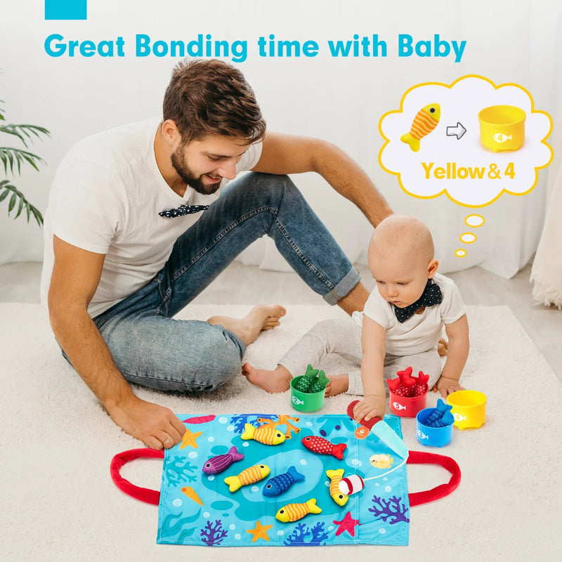 Open Ended Montessori Soft Cloth Fishing Adventure Set (22 Pcs)