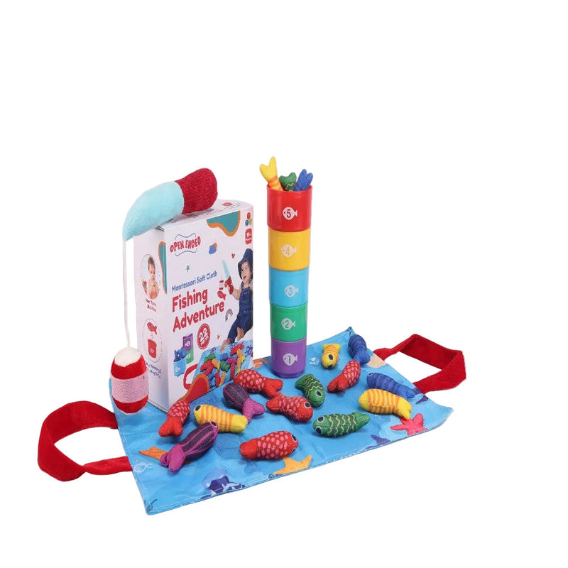 Open Ended Montessori Soft Cloth Fishing Adventure Set (22 Pcs)