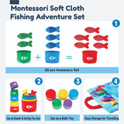 Open Ended Montessori Soft Cloth Fishing Adventure Set (22 Pcs)