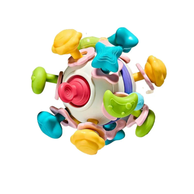 Open Ended Multi Activity Teether Ball -Montessori Multi Sensory Teething Rattle Toddler Toys