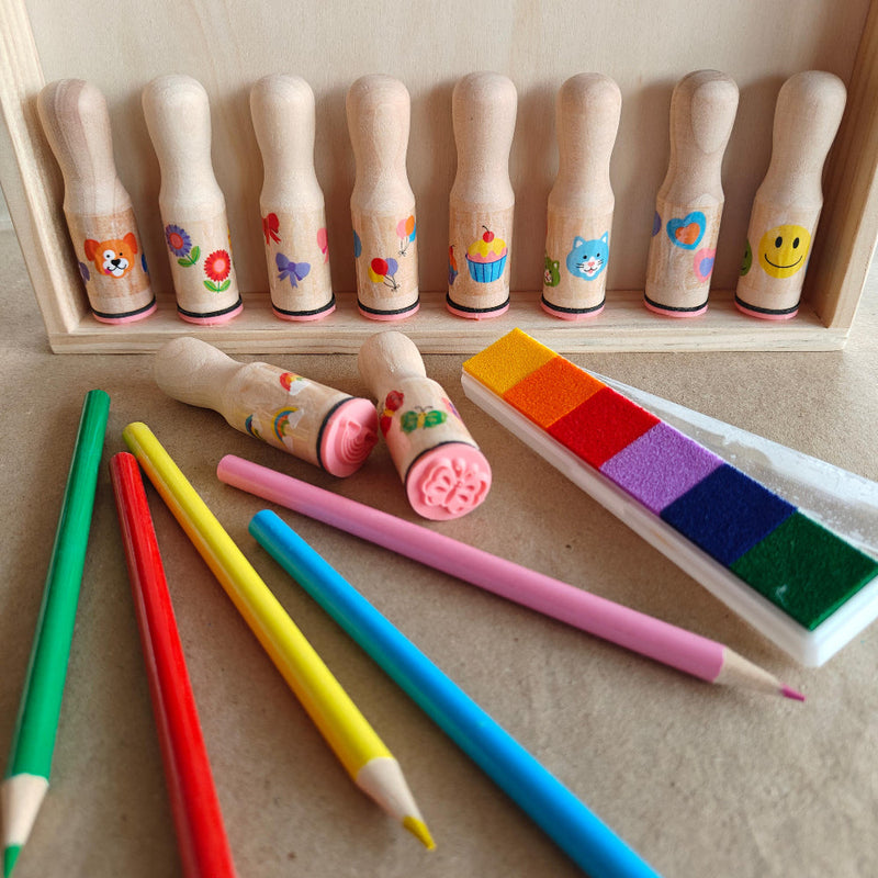 Open Ended My Wooden Chunky Joyful Stampers