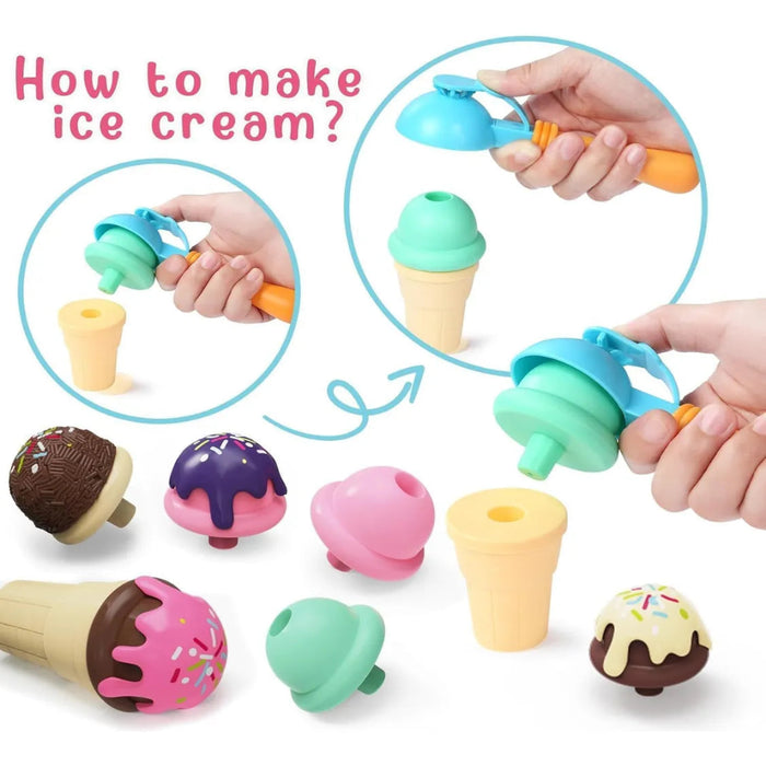 Open Ended Scoop And Serve Icecream Shop Set (20 Pieces)-Pretend Play-Open Ended-Toycra