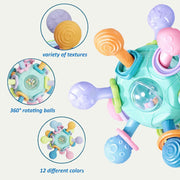 Open Ended Sensory Teether Ball -Montessori Multi Sensory Teething Rattle Toys (Multicolor)