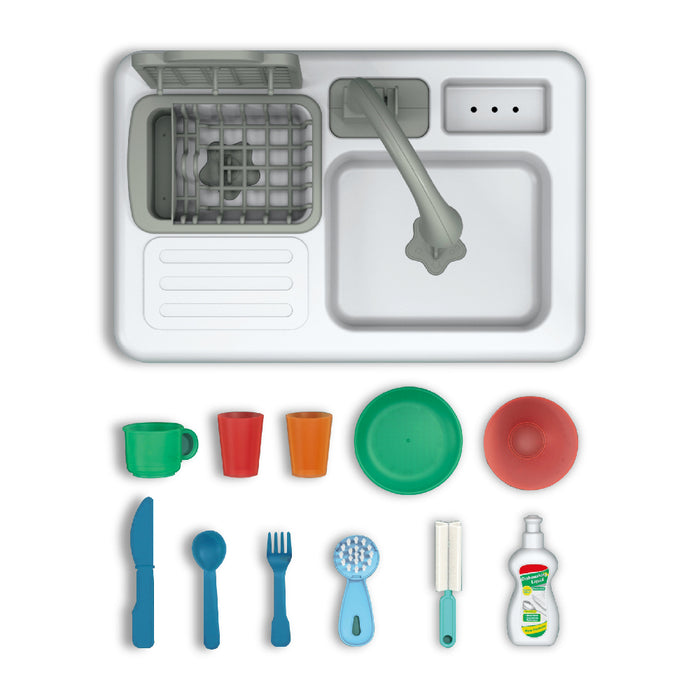 Open Ended Smart Wash Kitchen Sink (Automatic Running Water + Colour Changing Utensils)-Pretend Play-Open Ended-Toycra