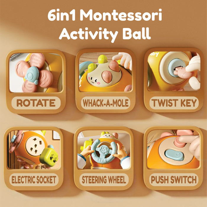 Open Ended Tinker Ball 6 in 1 Montessori Activity Ball-Learning & Education-Open Ended-Toycra