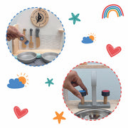 Open Ended Tiny Chef's First Wooden Kitchen (8 Accessories included)