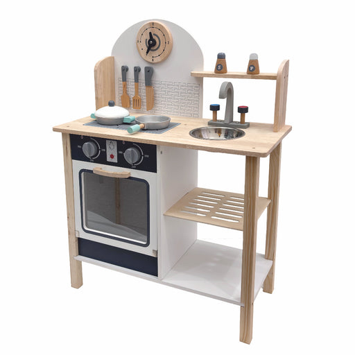 Open Ended Tiny Chef's First Wooden Kitchen (8 Accessories included)-Pretend Play-Open Ended-Toycra