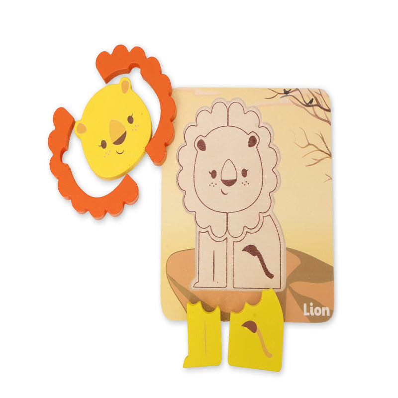 Open Ended Toddler's First 6 In 1 Puzzle - Animals (6 puzzles, 27 pcs)