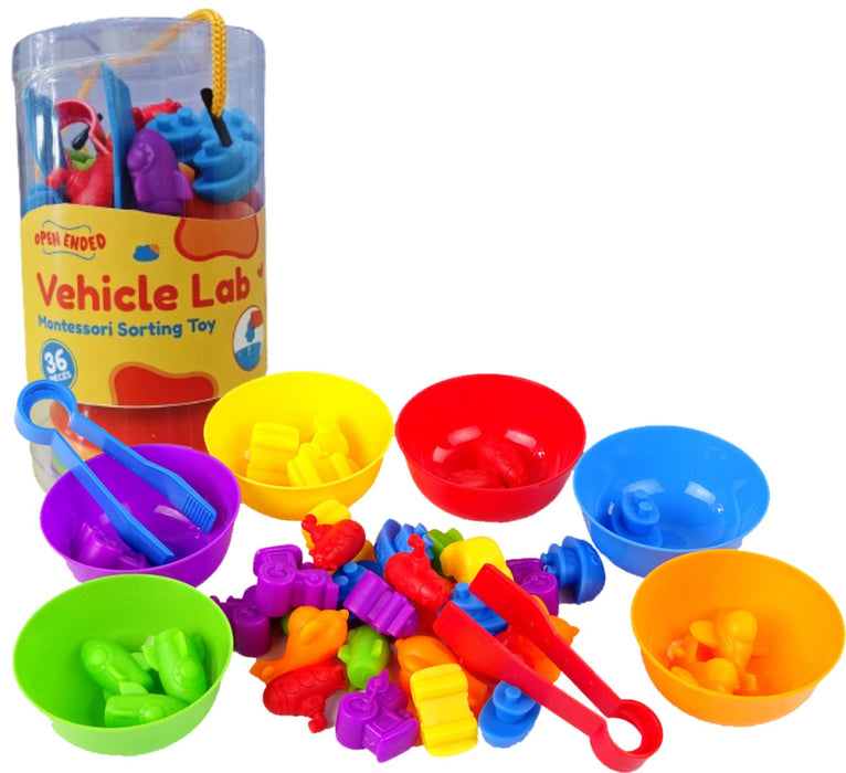 Open Ended Vehicle Lab Montessori Sorting Toy (44 Pcs)-Learning & Education-Open Ended-Toycra