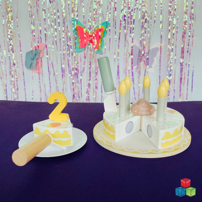 Open Ended Wooden Birthday Cake Set -21 Pieces-Pretend Play-Open Ended-Toycra