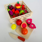 Open Ended Wooden Cutting Set 2- Fruits & Veggies (7 pcs set)