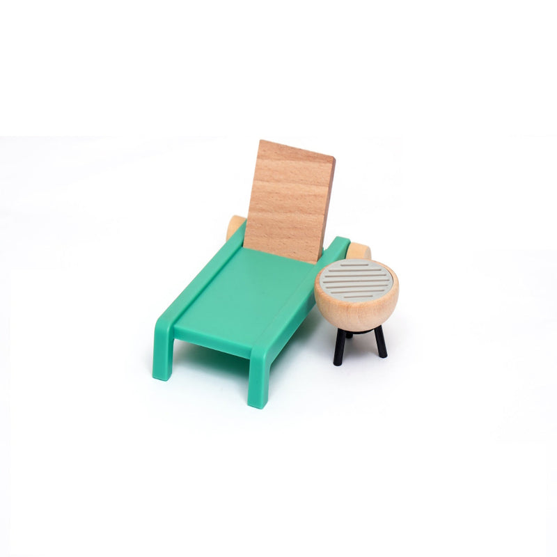Open Ended Wooden Dollhouse - Modern Villa (31 pcs furniture including 4 doll figures included)