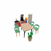 Open Ended Wooden Dollhouse - Modern Villa (31 pcs furniture including 4 doll figures included)
