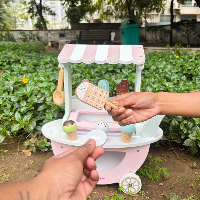 Open Ended Wooden Ice Cream Cart-Pretend Play-Open Ended-Toycra