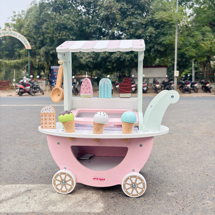 Open Ended Wooden Ice Cream Cart-Pretend Play-Open Ended-Toycra