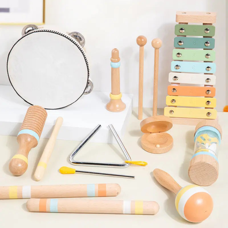 Open Ended Wooden Percussion Musical Instruments Set