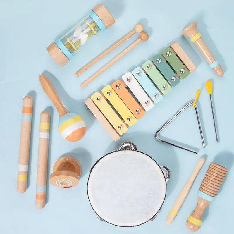 Open Ended Wooden Percussion Musical Instruments Set