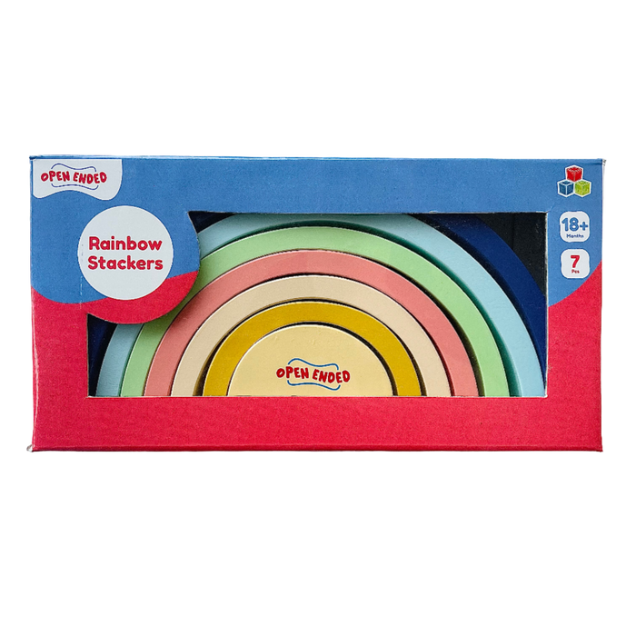 Open Ended Wooden Rainbow Stacker 7 Piece-Preschool Toys-Open Ended-Toycra