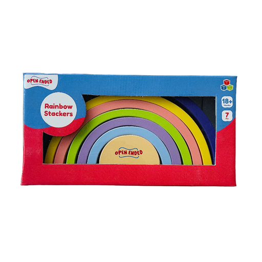 Open Ended Wooden Rainbow Stacker 7 Pieces-Preschool Toys-Open Ended-Toycra