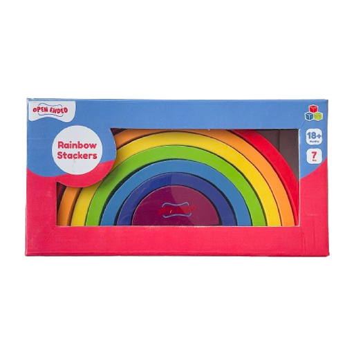 Open Ended Wooden Rainbow Stacker 7 Pieces-Preschool Toys-Open Ended-Toycra