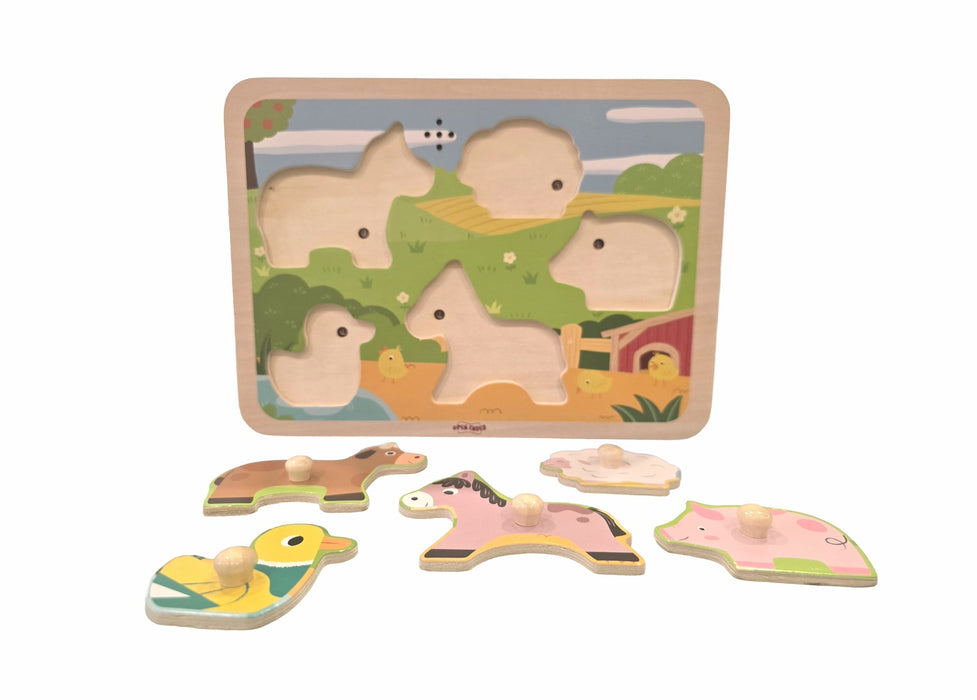 Open Ended Wooden Sound Puzzle - Farm-Puzzles-Open Ended-Toycra