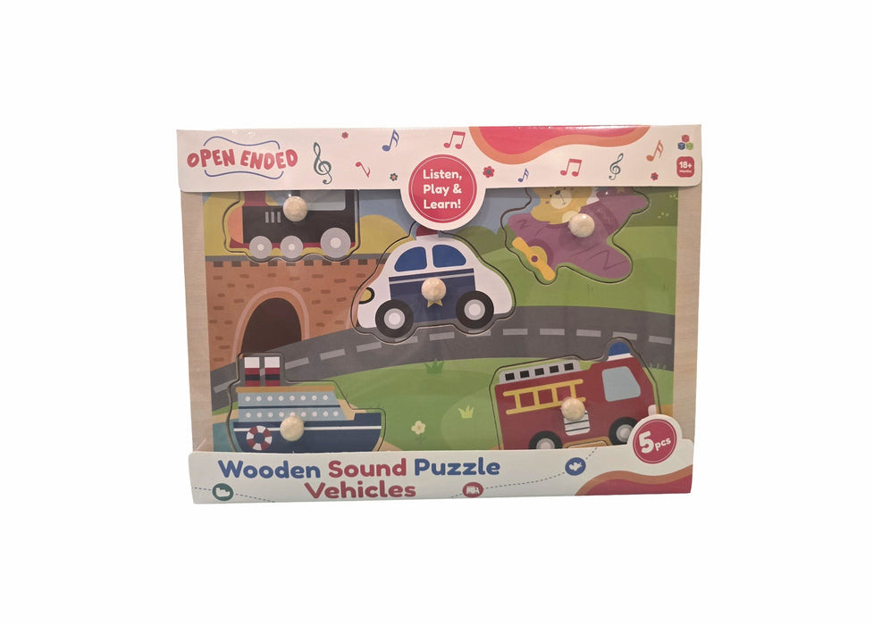 Open Ended Wooden Sound Puzzle - Vehicle-Puzzles-Open Ended-Toycra