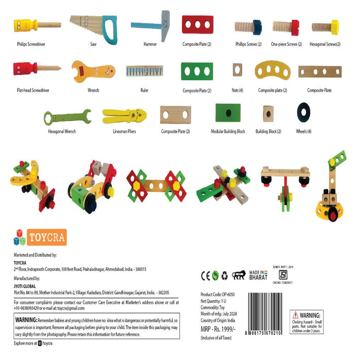 Open Ended Wooden Toolkit Suitcase-Pretend Play-Open Ended-Toycra