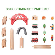 Open Ended Wooden Wild Forest Train Set-36pc (Non Motorised train)