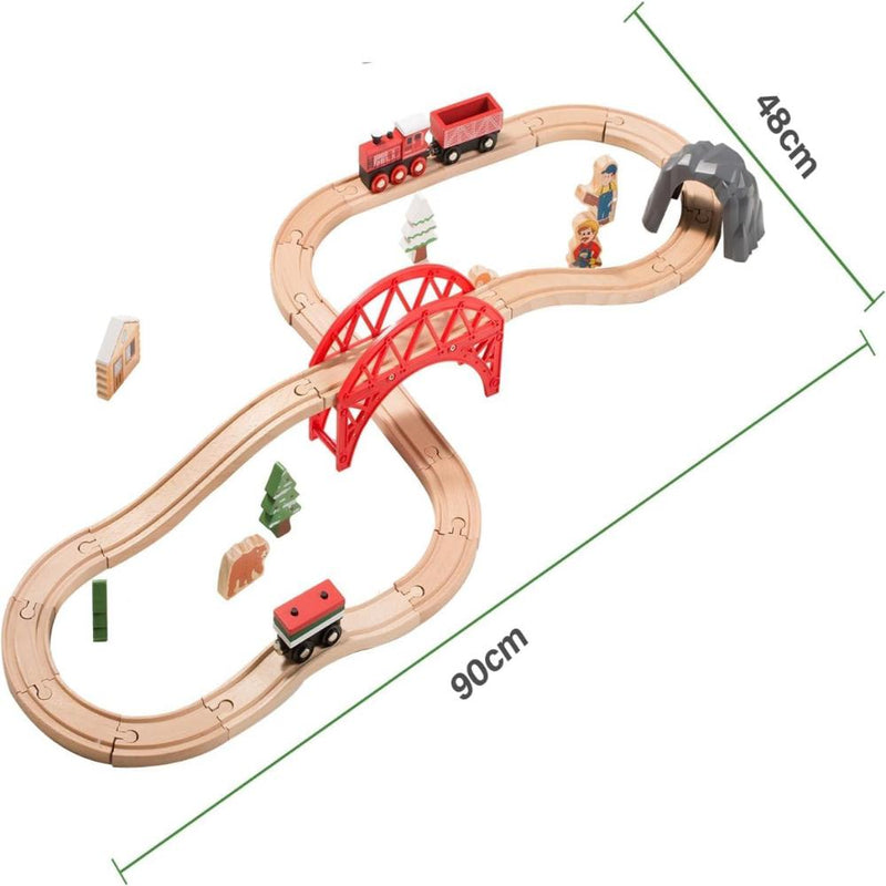 Open Ended Wooden Wild Forest Train Set-36pc (Non Motorised train)