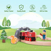 Open Ended Wooden Wild Forest Train Set-36pc (Non Motorised train)