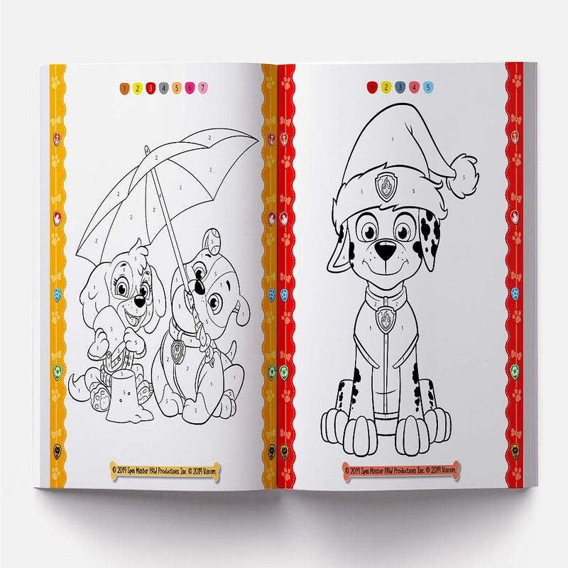 Paw Patrol Colour By Number Super Pack Set Of 4 Colouring Books
