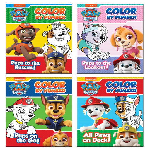Paw Patrol Colour By Number Super Pack Set Of 4 Colouring Books