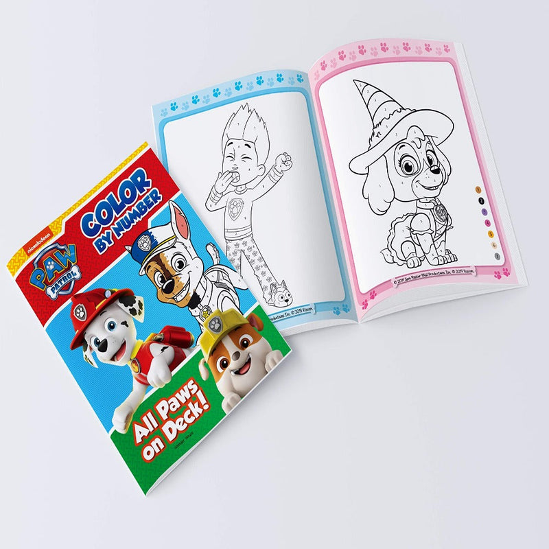 Paw Patrol Colour By Number Super Pack Set Of 4 Colouring Books