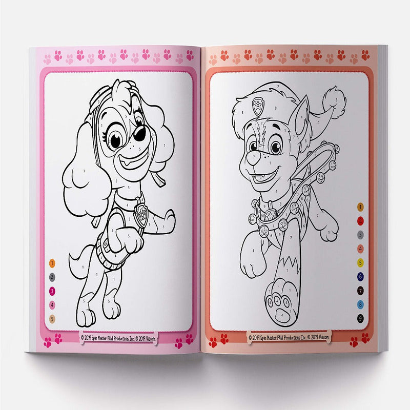 Paw Patrol Colour By Number Super Pack Set Of 4 Colouring Books