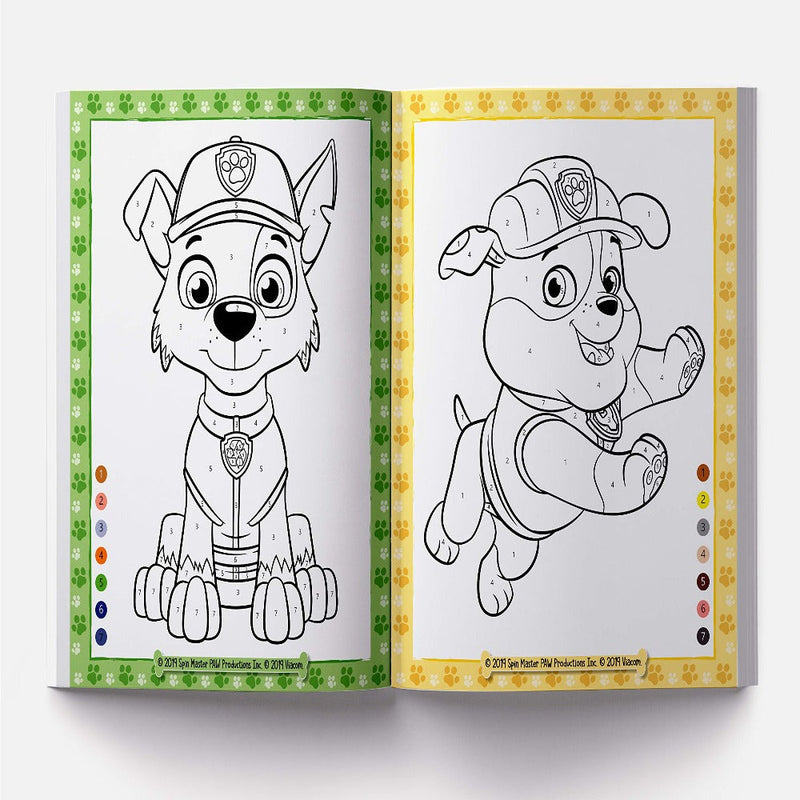 Paw Patrol Colour By Number Super Pack Set Of 4 Colouring Books