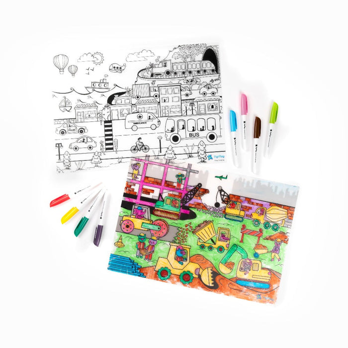 PepPlay Doodle Placemats Set-Learning & Education-PepPlay-Toycra