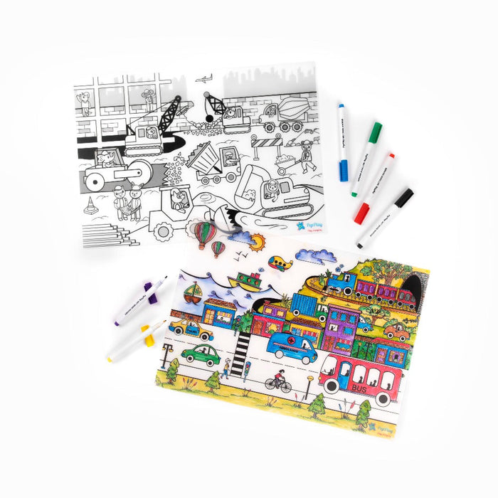 PepPlay Doodle Placemats Set-Learning & Education-PepPlay-Toycra