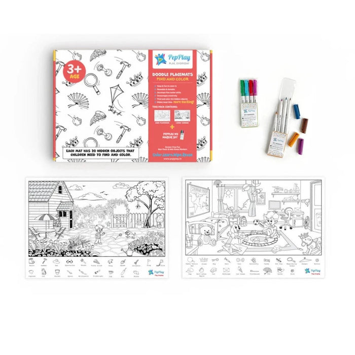 PepPlay Doodle Placemats Set-Learning & Education-PepPlay-Toycra