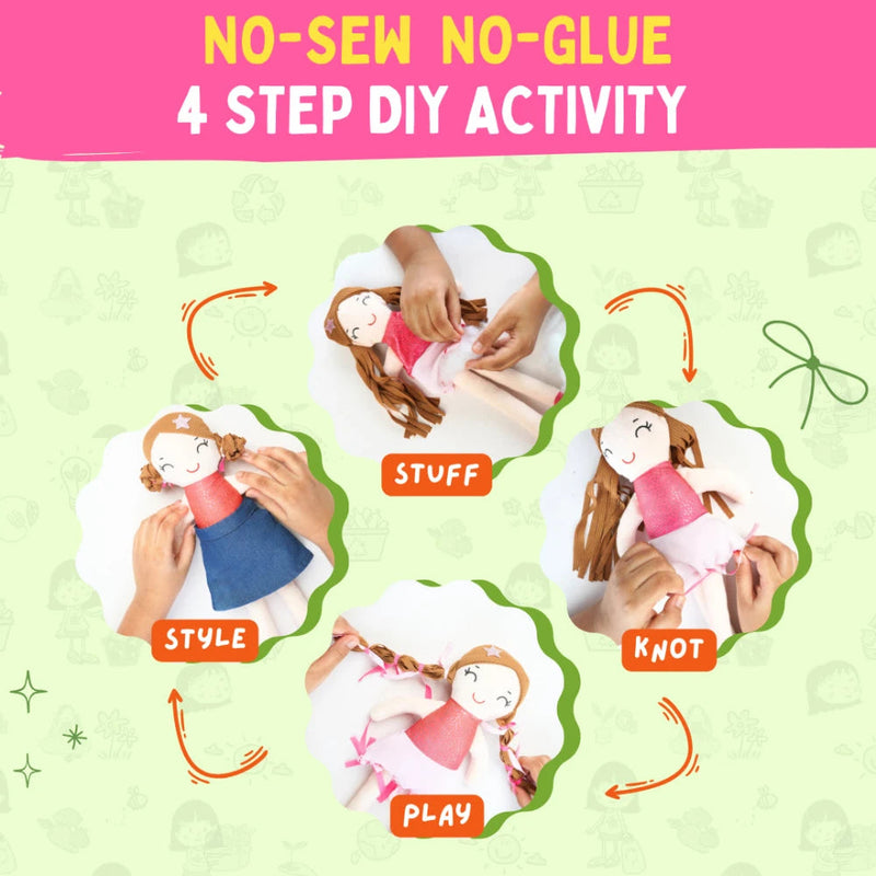 PepPlay Make Your Eco Doll | DIY Crafts Kit For 6+ Kids