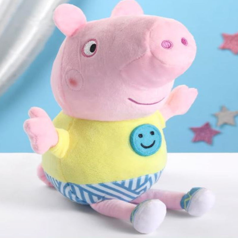 Peppa Pig George Blue Smiley Plush Soft Toy Yellow -30 cm